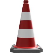 Traffic cone | two-piece | height: 500 mm | red / white | film RA2/B